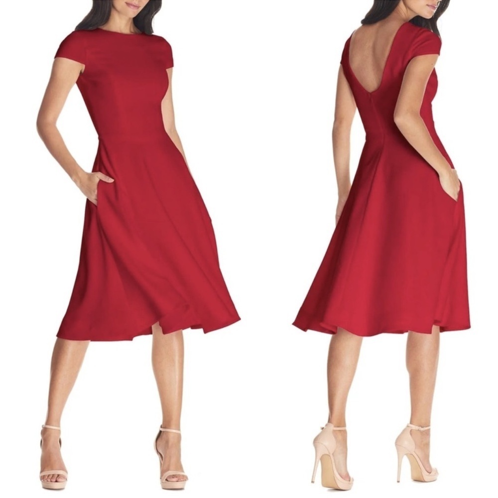 Dress the Population Red Midi Dress